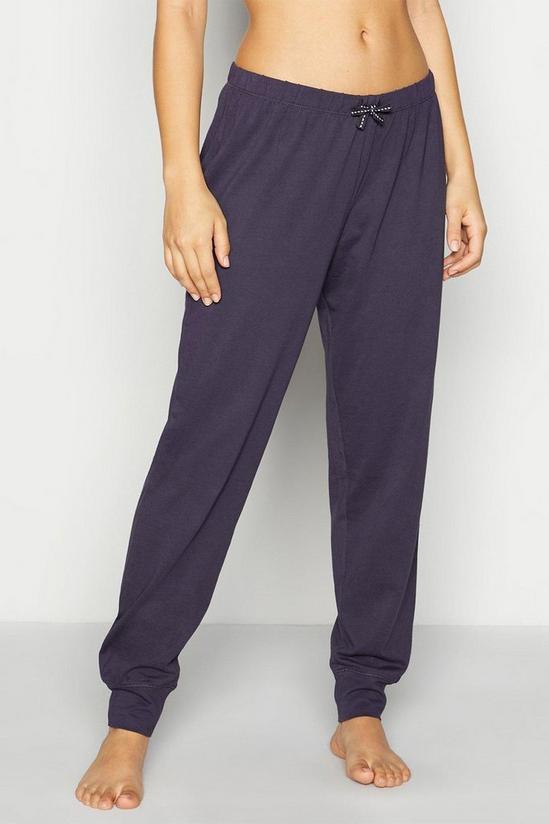 Debenhams Plain Maritime Long Cotton Pyjama Trousers 1