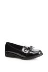 Blue Zoo Black Patent Loafers School Shoes thumbnail 1