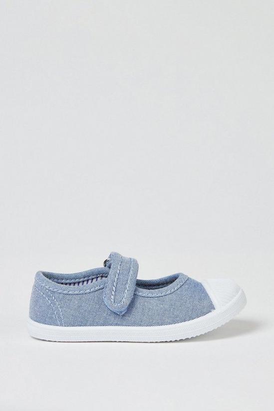 Blue Zoo Girls Blue Canvas Mary Jane Shoes 1