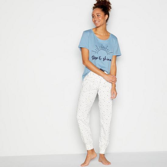 Debenhams Blue Maritime Cotton Pyjama T-Shirt 6