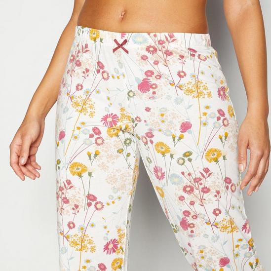 Debenhams White Floral Print Cotton Pyjama Trousers 2