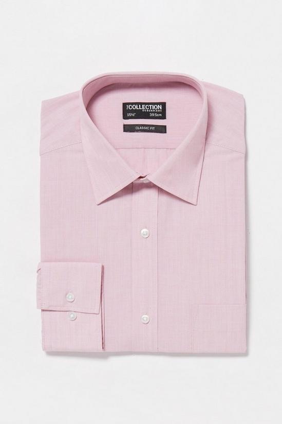 Debenhams Pink Easy Iron Long Sleeve Classic Fit Shirt 1