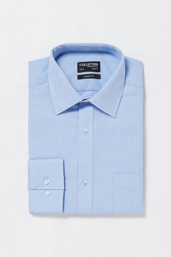 Debenhams Blue Patterned Long Sleeves Classic Fit Shirt 1