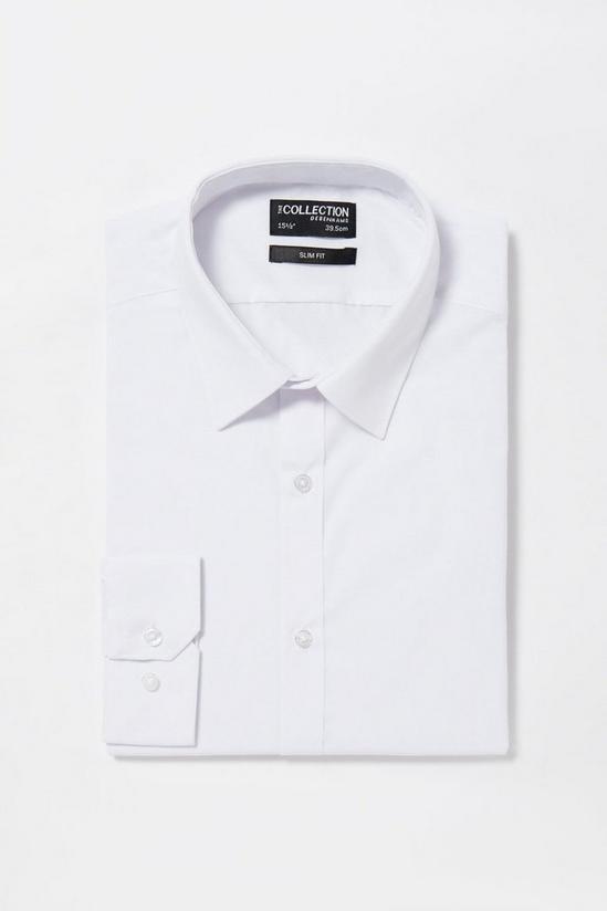 Debenhams White Easy Iron Long Sleeve Slim Fit Shirt 1