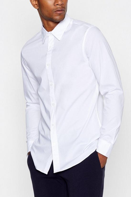 1778 White Poplin Long Sleeve Regular Fit Shirt 1