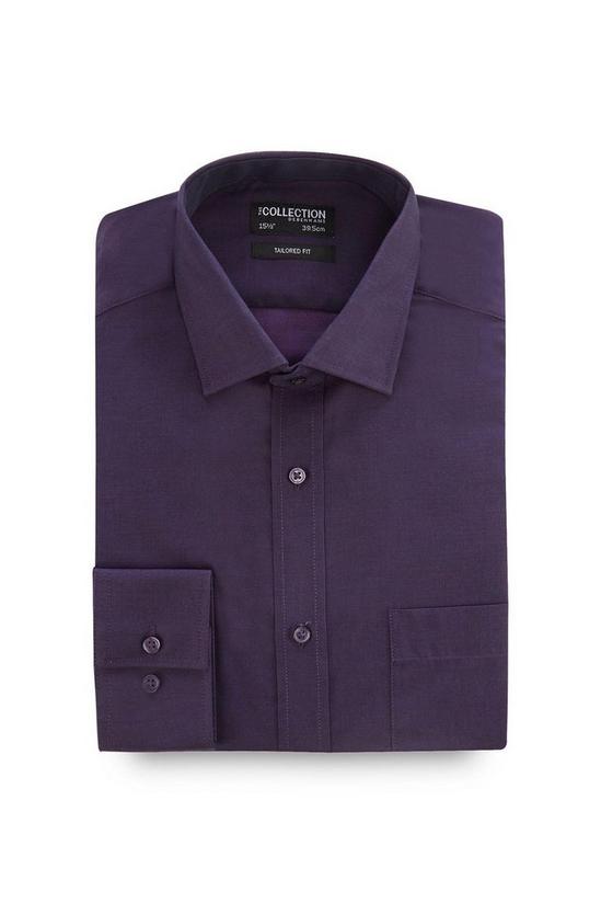 Debenhams Dark Purple Plain Tonic Tailored Shirt 1