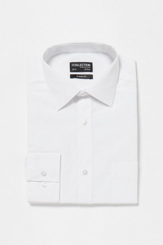 Debenhams Plain White Long Sleeves Classic Fit Shirt 1
