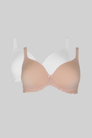 Buy Black/White/Nude Pad Full Cup Microfibre Smoothing T-Shirt Bras 3 Pack  from the Next UK online shop