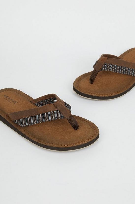 Mantaray Maine Textured Detail Toe Post Sandal 2