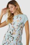 Debenhams Woven Floral Ss Tee With Contrast Sleeves thumbnail 2