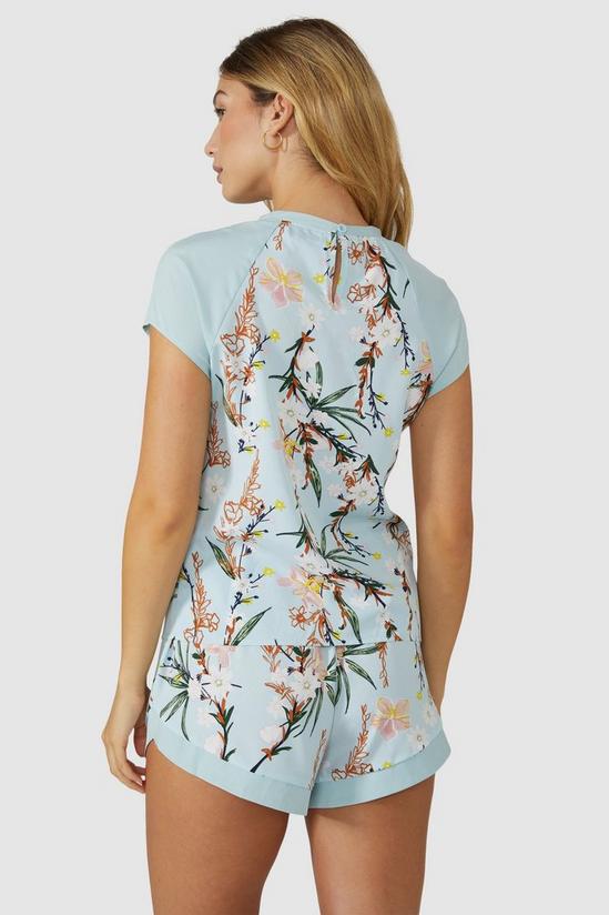 Debenhams Woven Floral Ss Tee With Contrast Sleeves 3