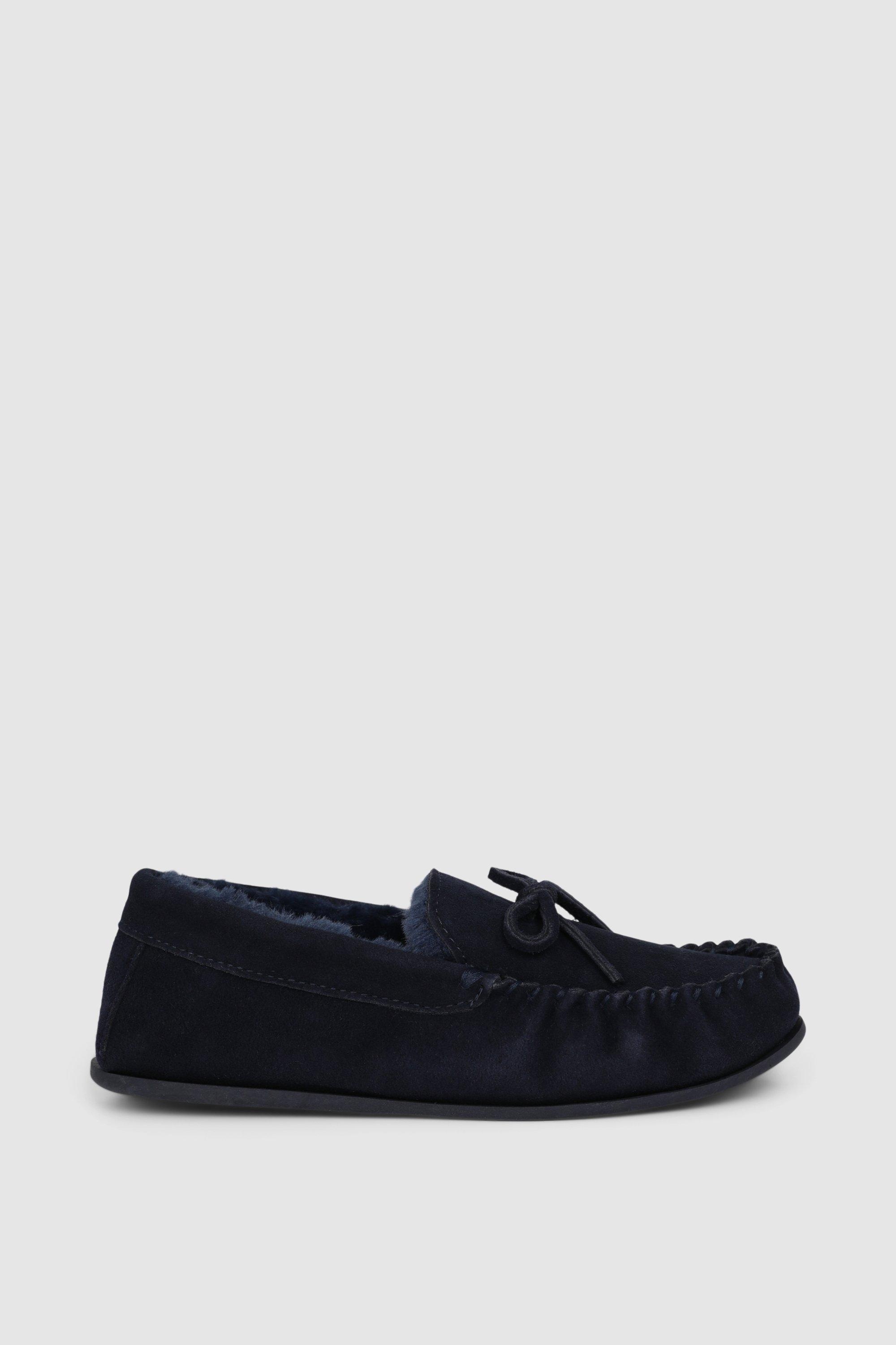 Real Suede Moccasin Slipper
