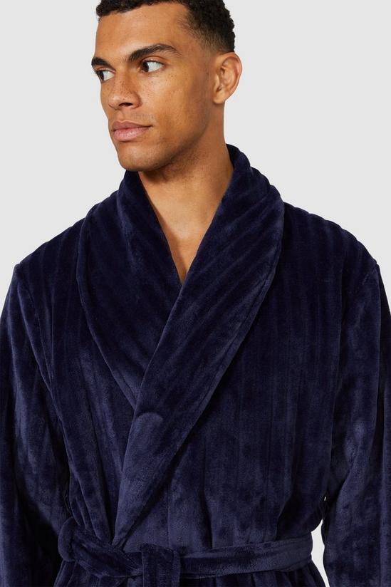 Debenhams Debenhams Textured Tonal Stripe Fleece Gown 2