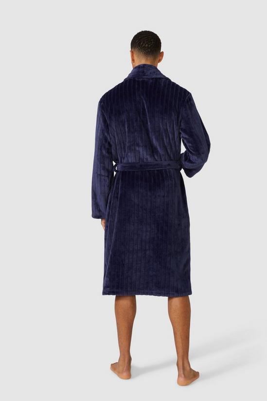 Debenhams Debenhams Textured Tonal Stripe Fleece Gown 3