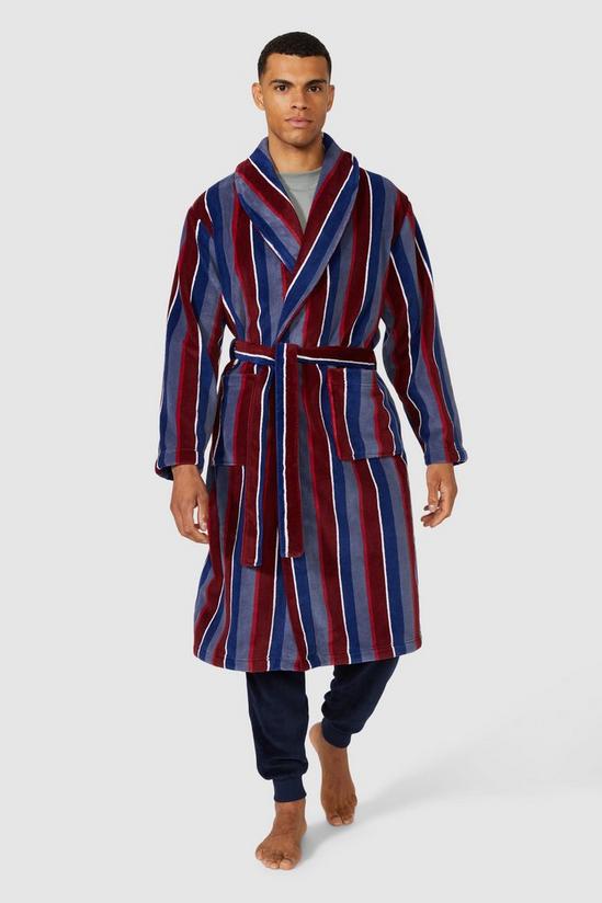 Debenhams Debenhams Printed Coral Fleece Stripe Gown 4
