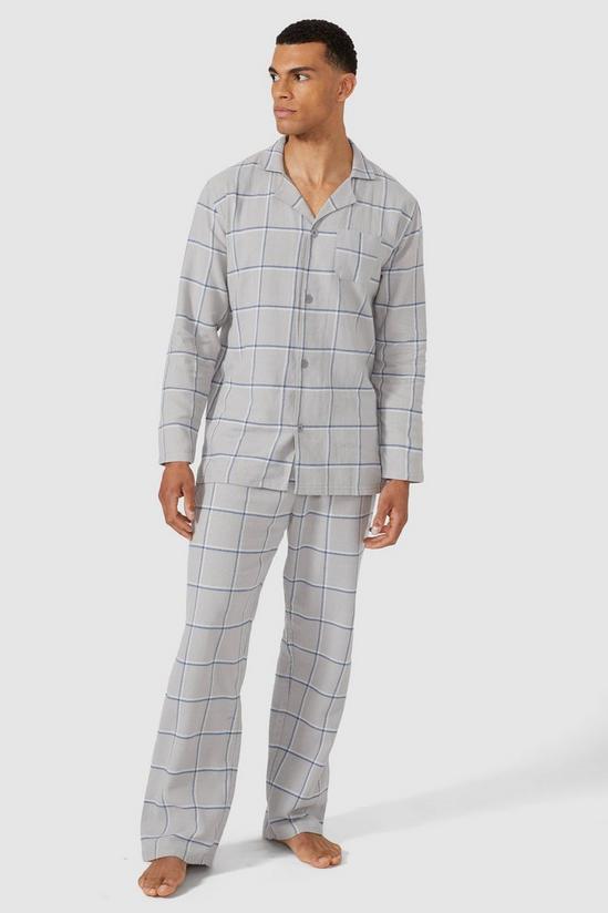 Debenhams Debenhams Windowpane Check Brushed Pyjama 1