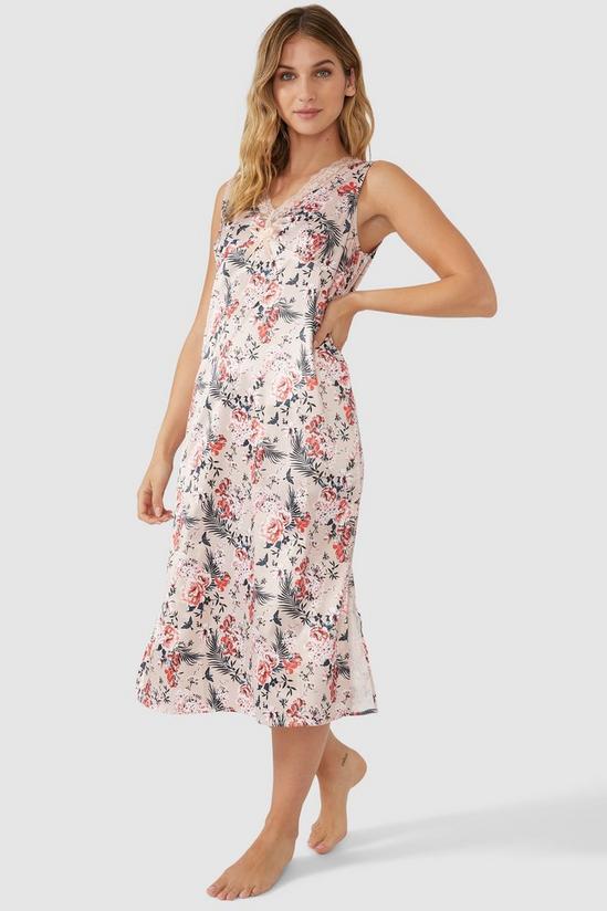 Debenhams Regency Floral Satin Night Dress With Lace 5