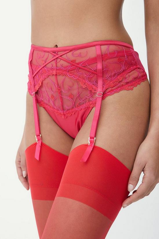 Gorgeous Love Heart Embroidery Suspender 1