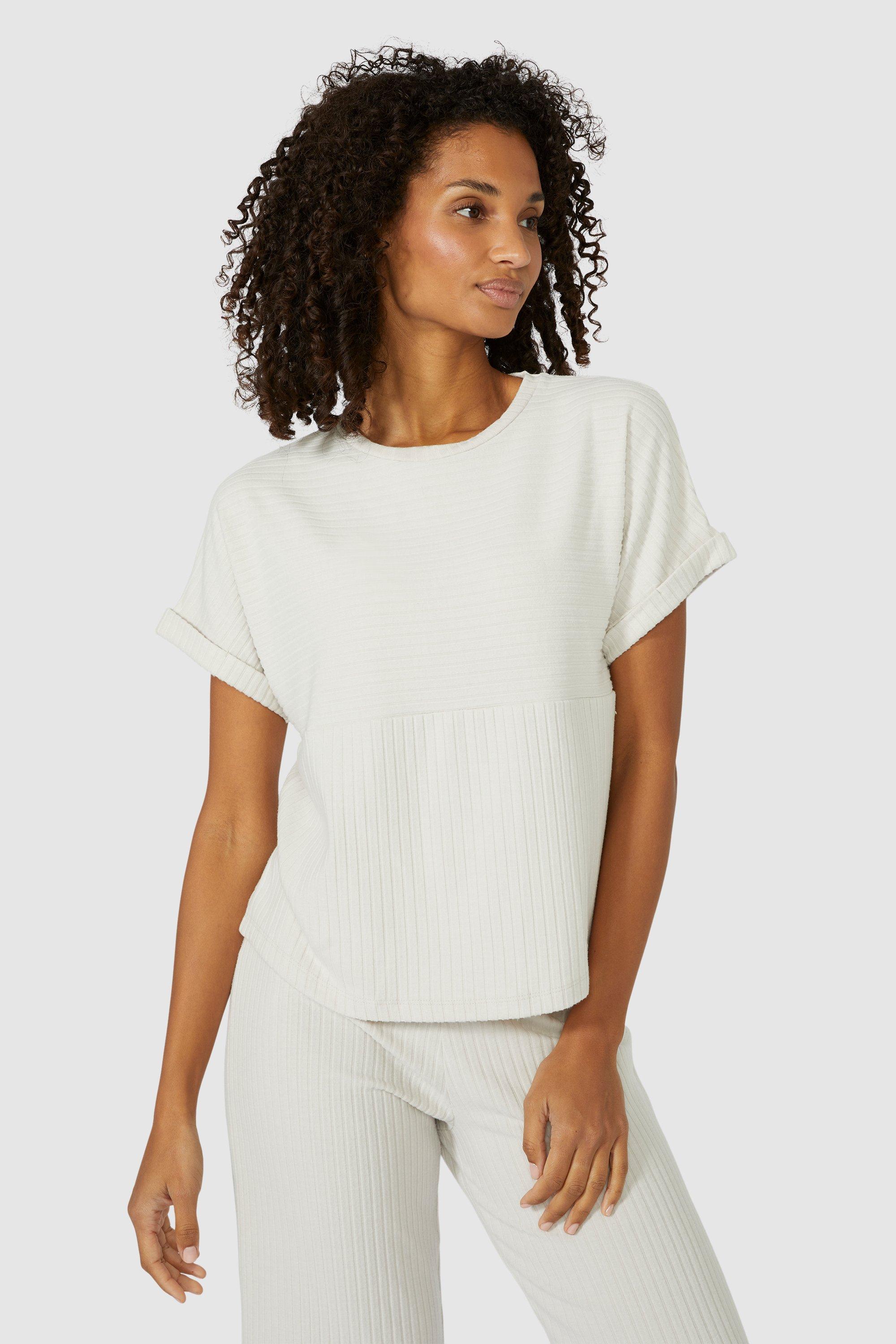 Knitted Rib Short Sleeve Top