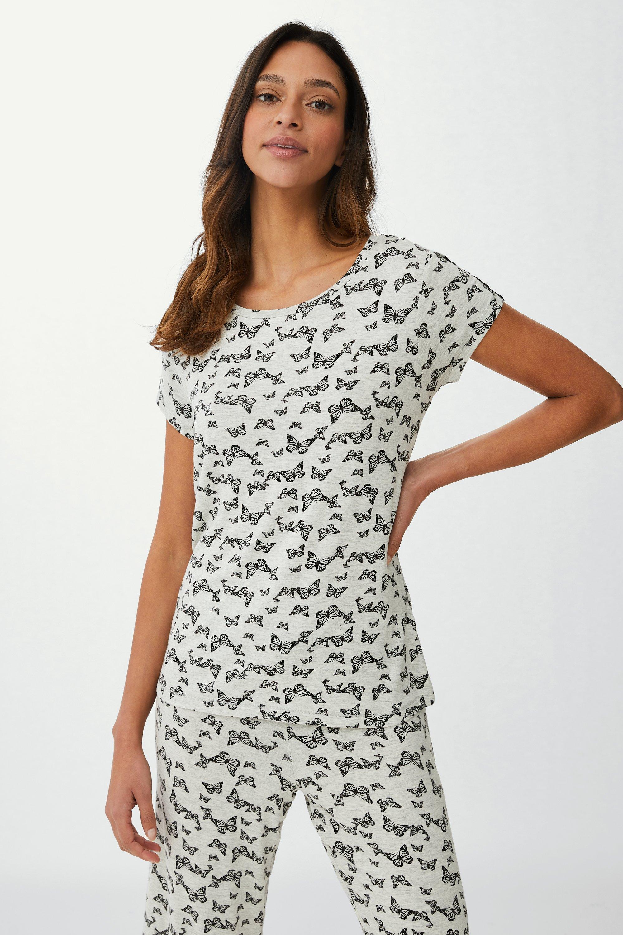 Viscose Jersey Butterfly Tee With Lace