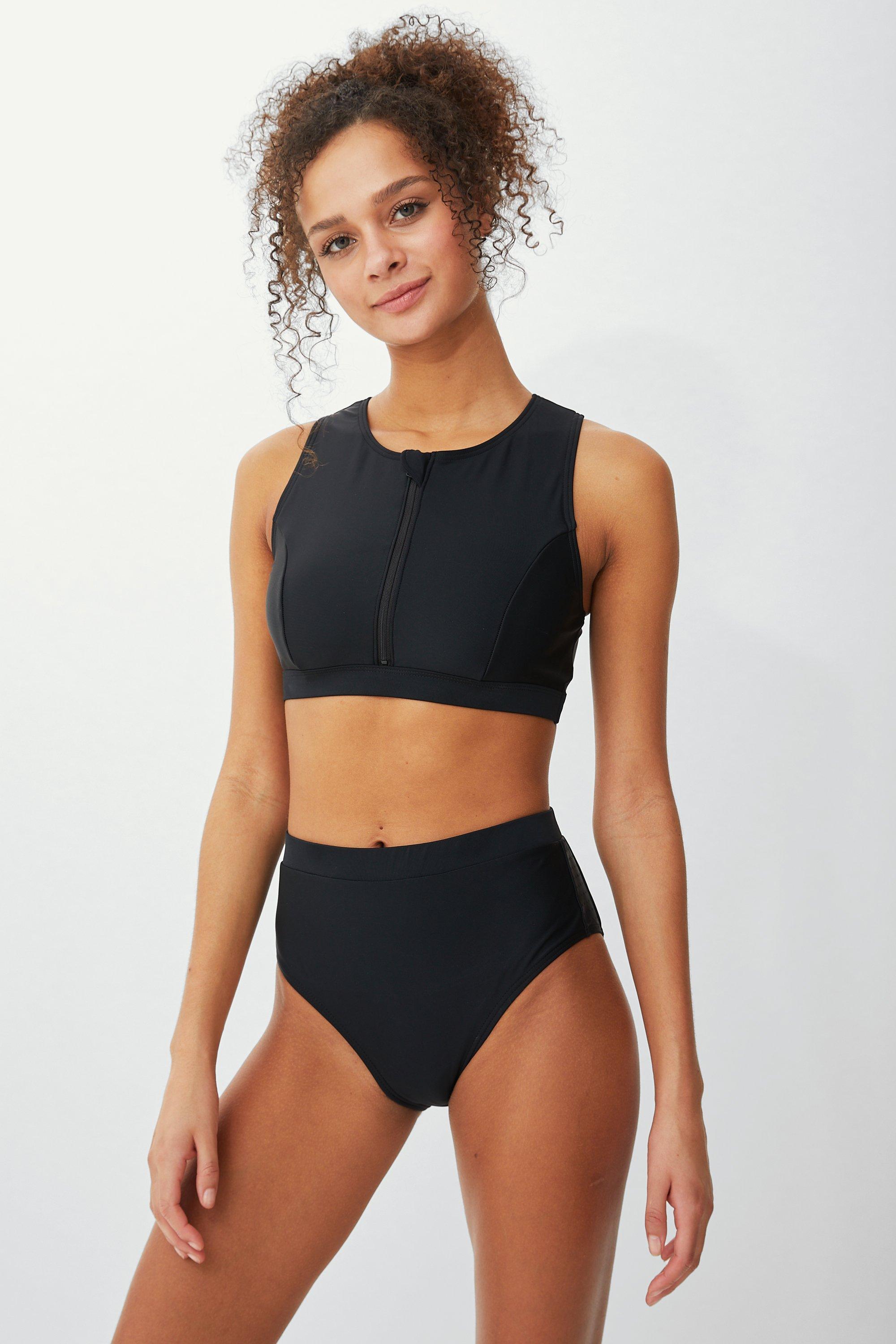 Swimwear, Zip Front Active Bikini Top