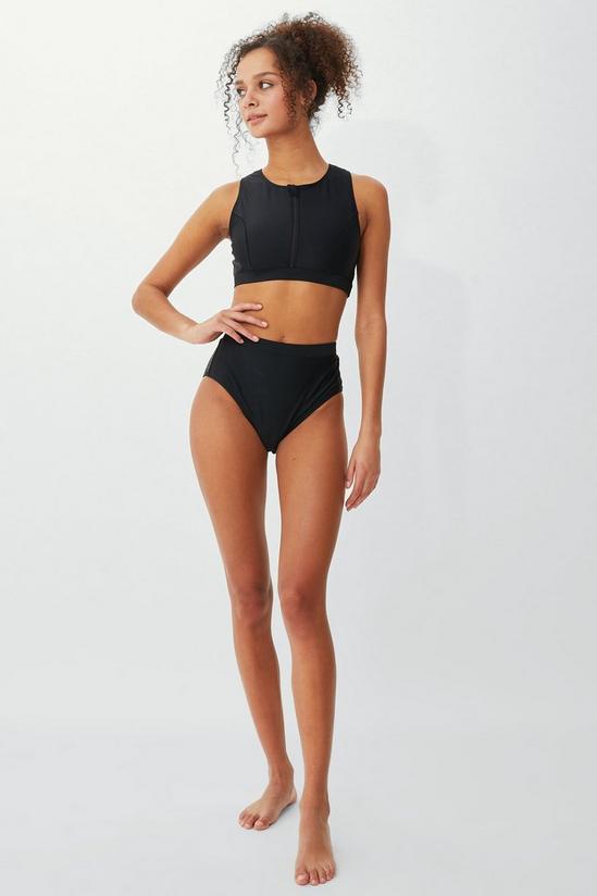 Michael Kors Women's Zip-Front Bikini Top & High Leg Bikini