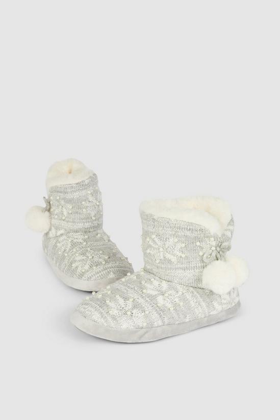 Debenhams Snowflake Embellished Sparkle Slipper Boot 4