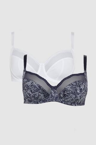 Buy Debenhams Gorgeous Dd+ 2 Pack Lace 'Emily' Underwired Non-Padded Full  Cup Balcony Bras 34F Online at desertcartINDIA