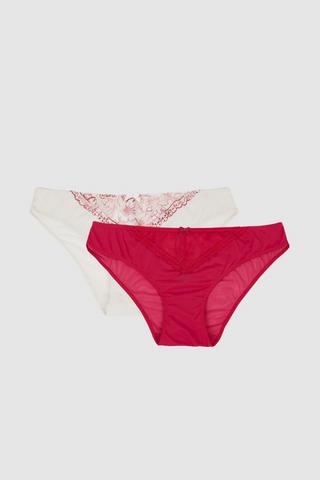 Tommy Hilfiger THONG 3 PACK - Thong - desert sky/white/rouge/red