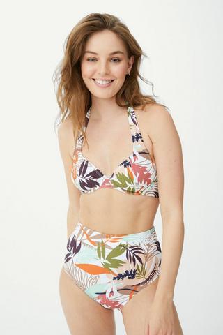 Tropical Floral Underwired High Waist Bikini Set