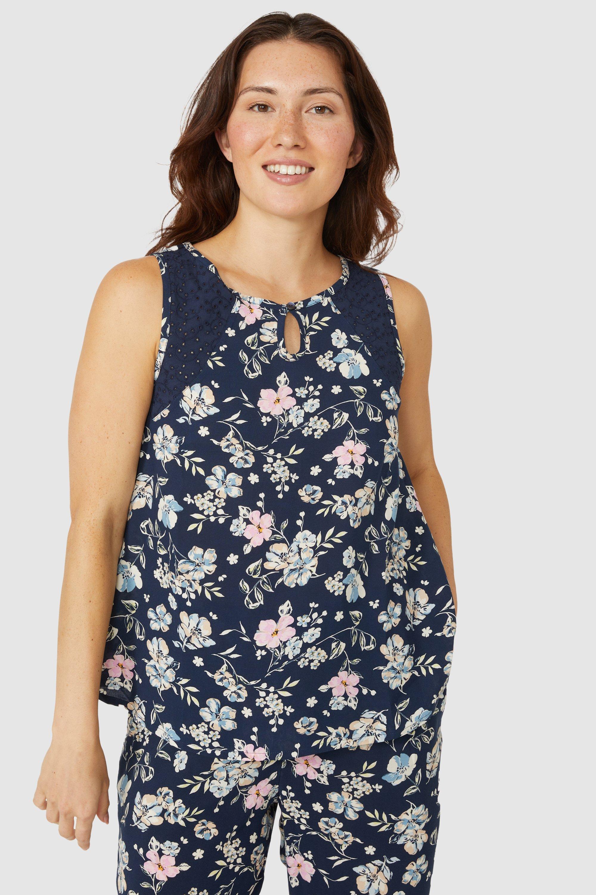 Woven Viscose Floral Broderie Top