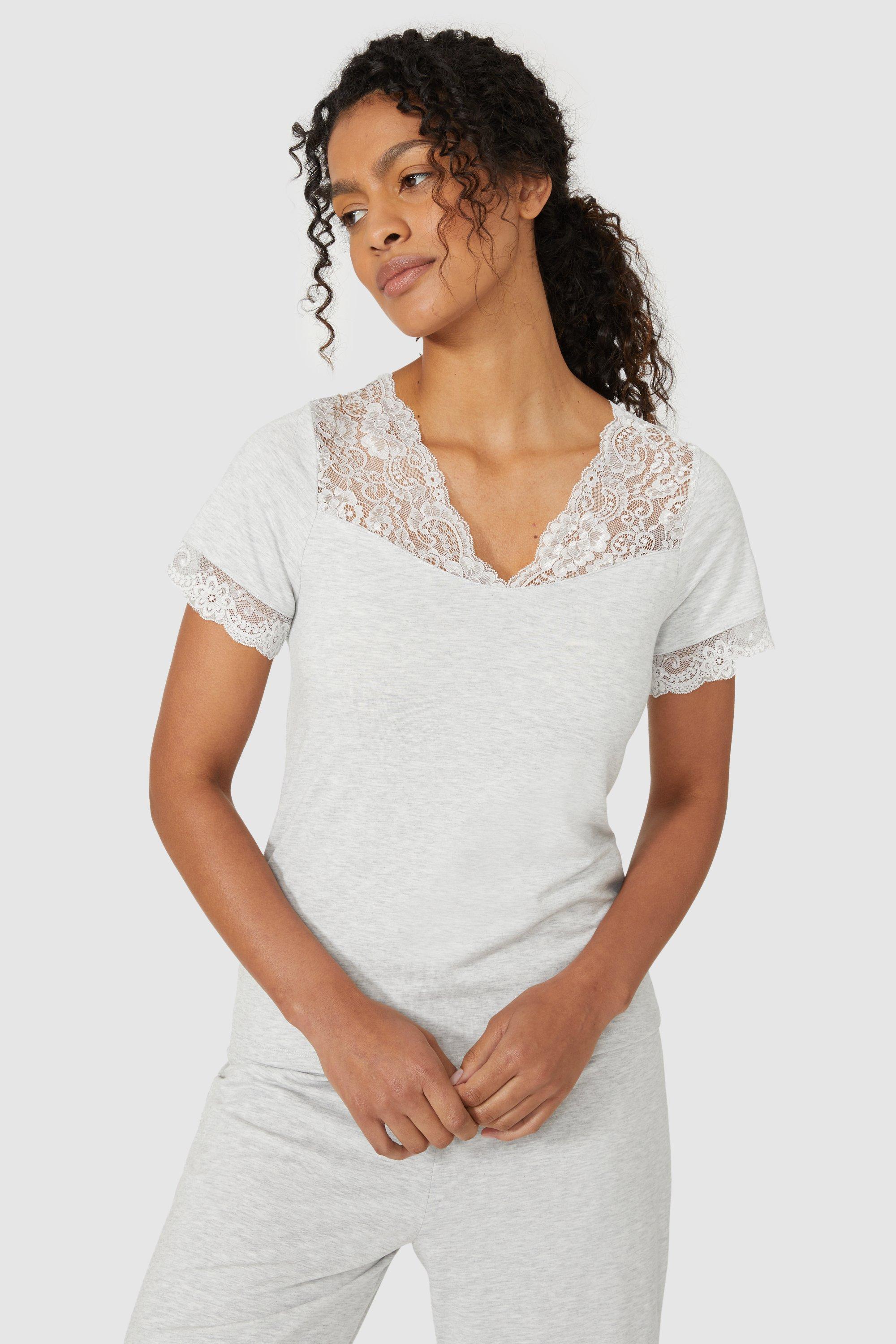 Viscose And Lace Tee