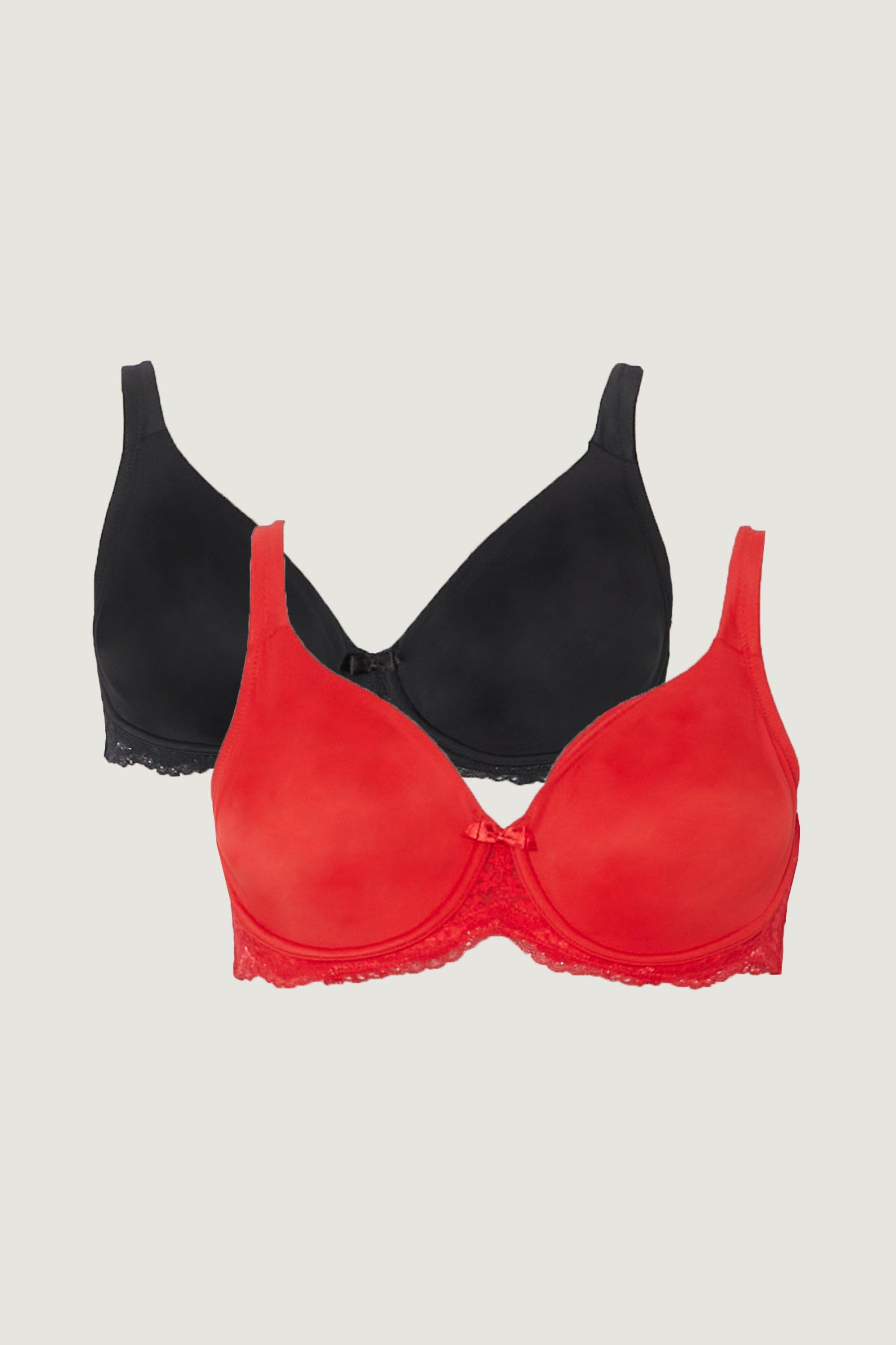 Dd+ 2 Pack Moulded Lace Wing T-shirt Bra