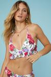 Debenhams Alena Floral Frill Detail Halter Bikini Top thumbnail 3