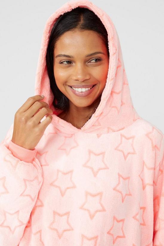 Debenhams Fluro Pink Star Hoodie Blanket 2
