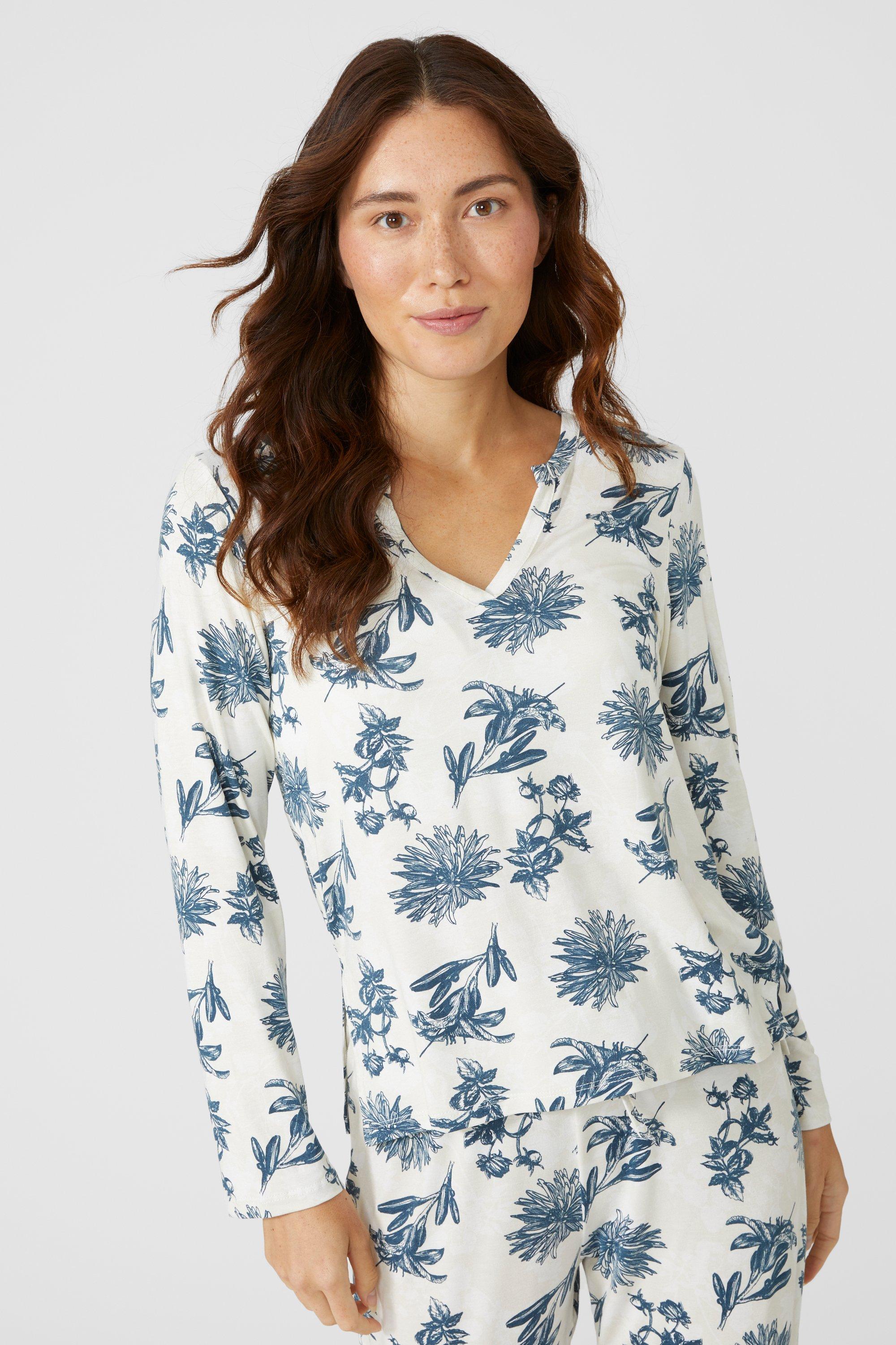Viscose Jersey Floral Printed Long Sleeve Top