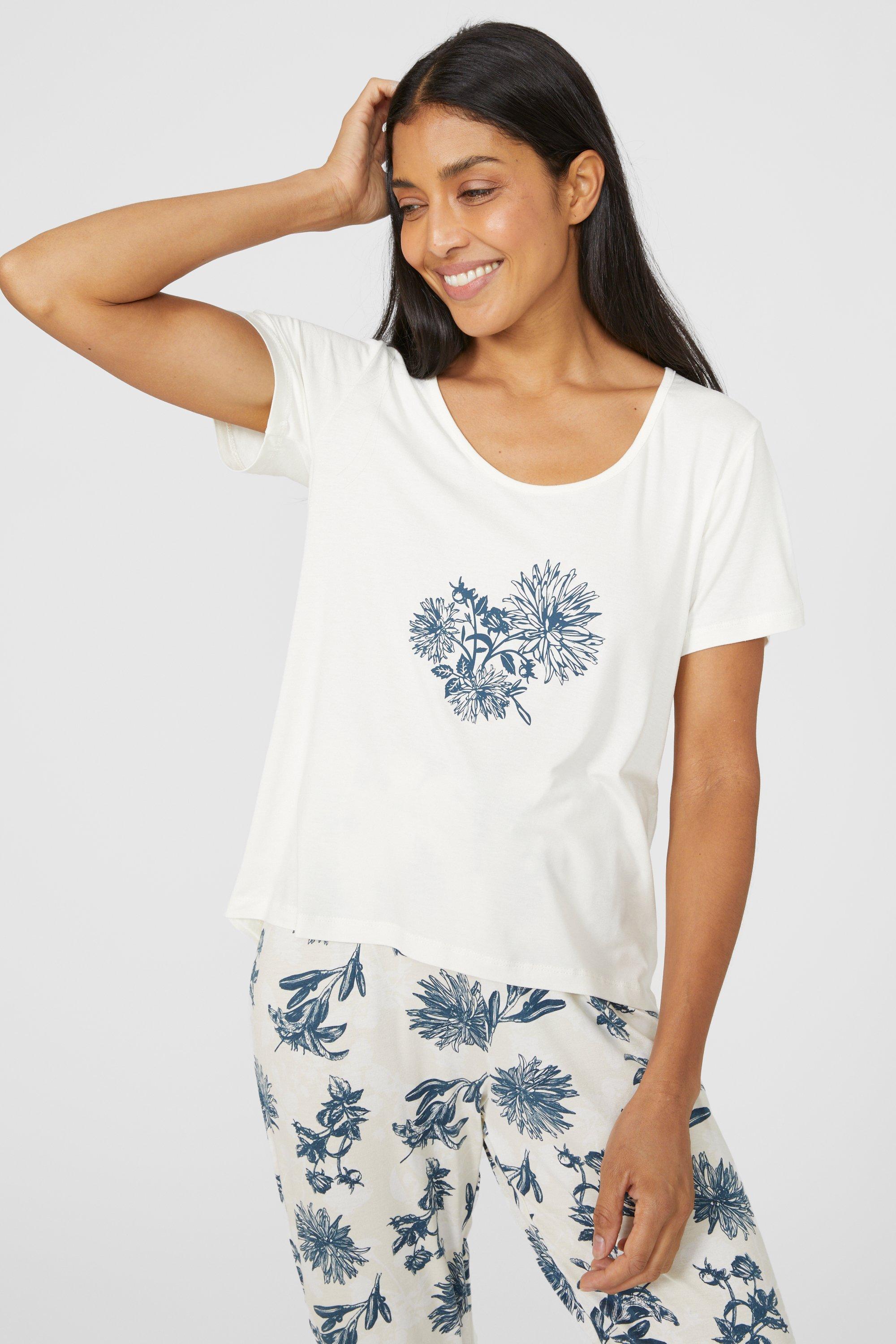 Viscose Jersey Floral Placement Print Tee