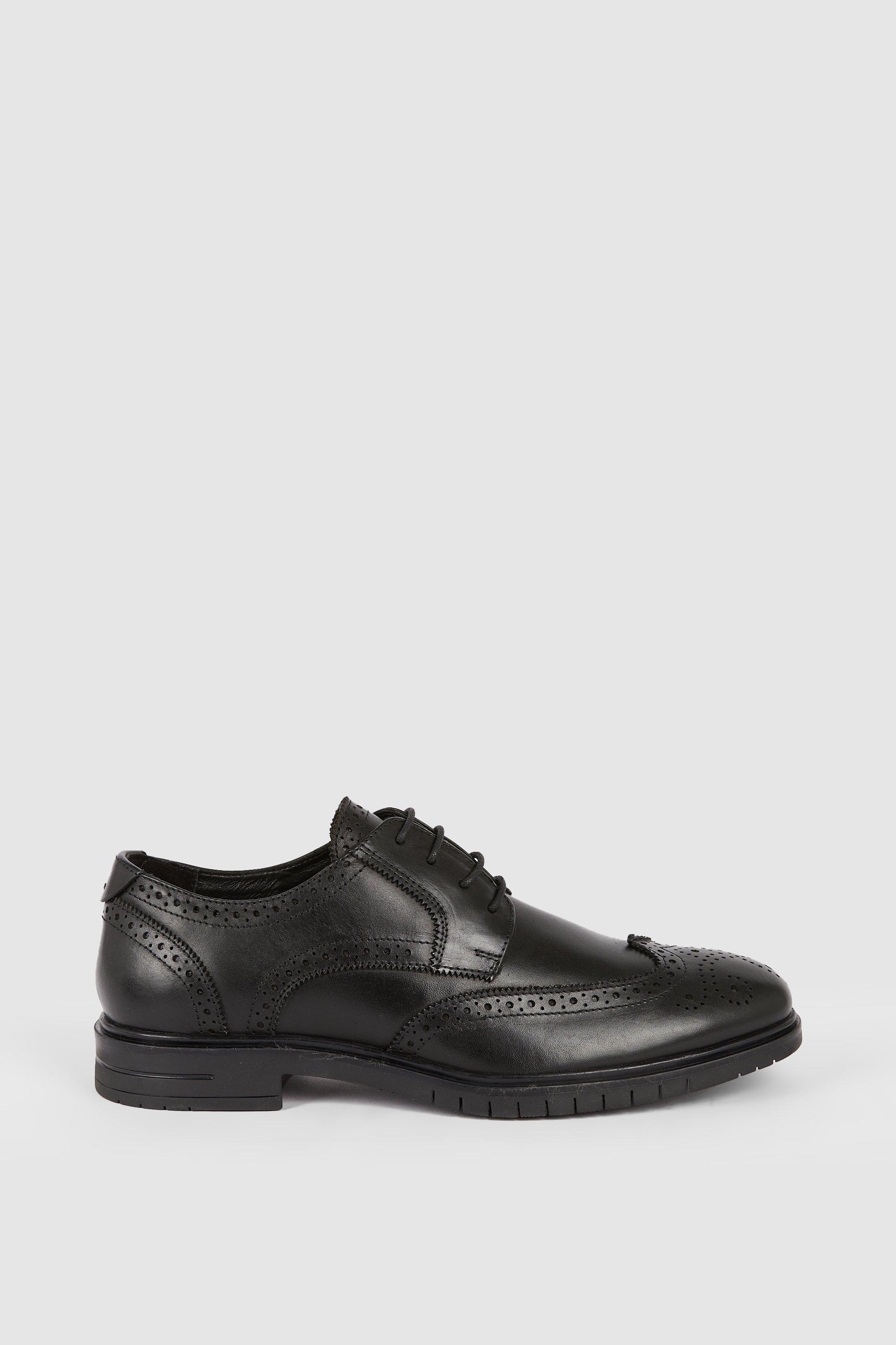  Debenhams Mens Leather Airsoft Shoes, Black, 13