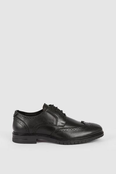 Wide Fit Leather Airsoft Lace Up Brogues