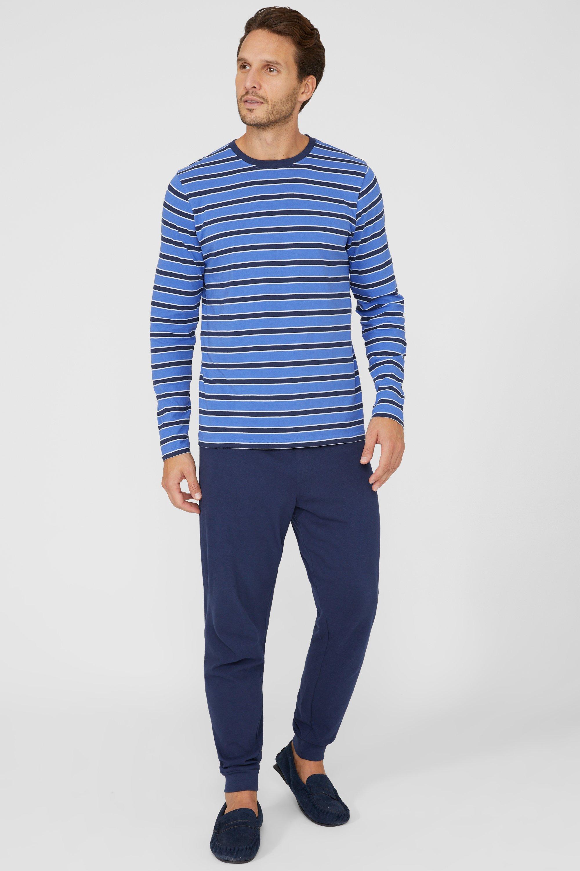 Long Sleeve Stripe Tee And Jersey Jogger Set