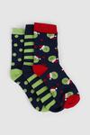 Debenhams 3 Pack Sprout & Santa Socks In Gift Box thumbnail 2