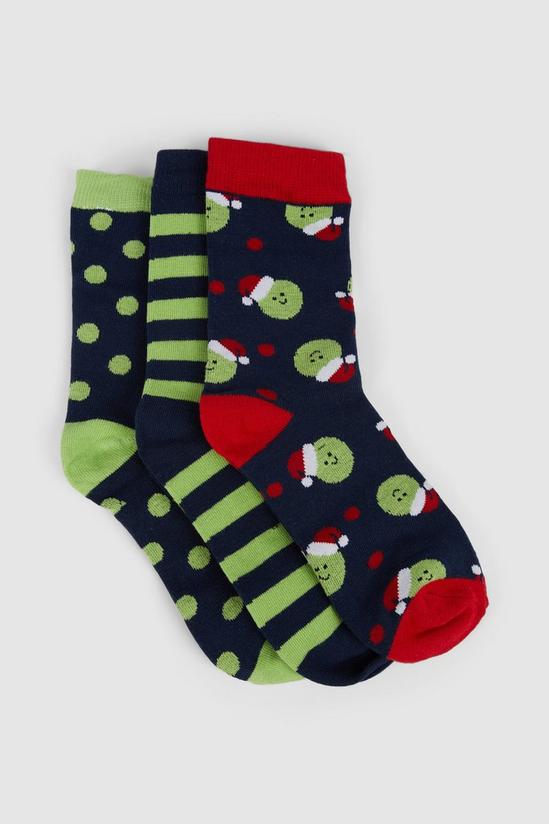 Debenhams 3 Pack Sprout & Santa Socks In Gift Box 2