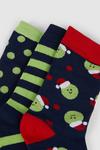 Debenhams 3 Pack Sprout & Santa Socks In Gift Box thumbnail 3
