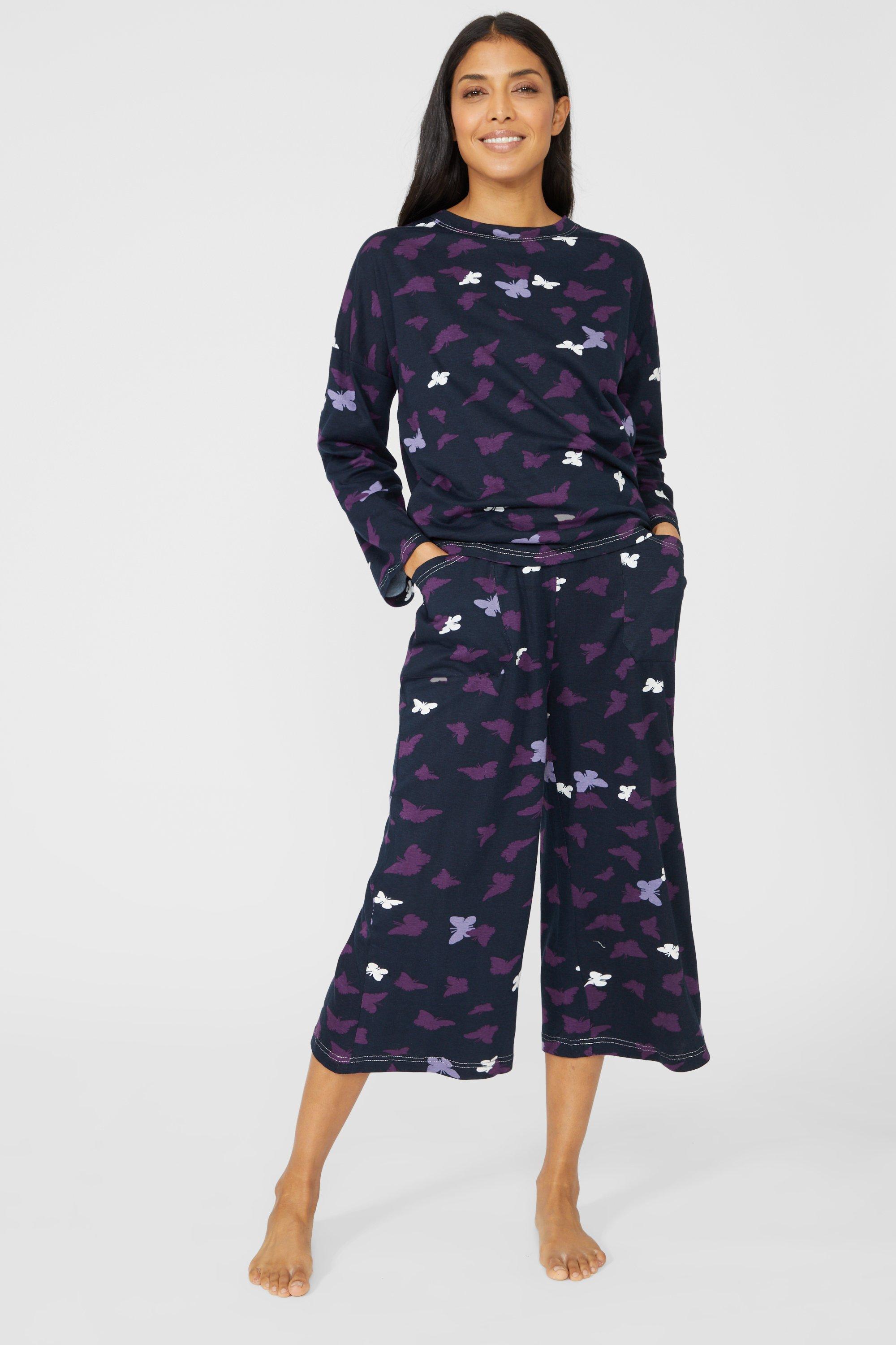 Silhouette Butterfly Long Sleeve Top & Crop Pant Set