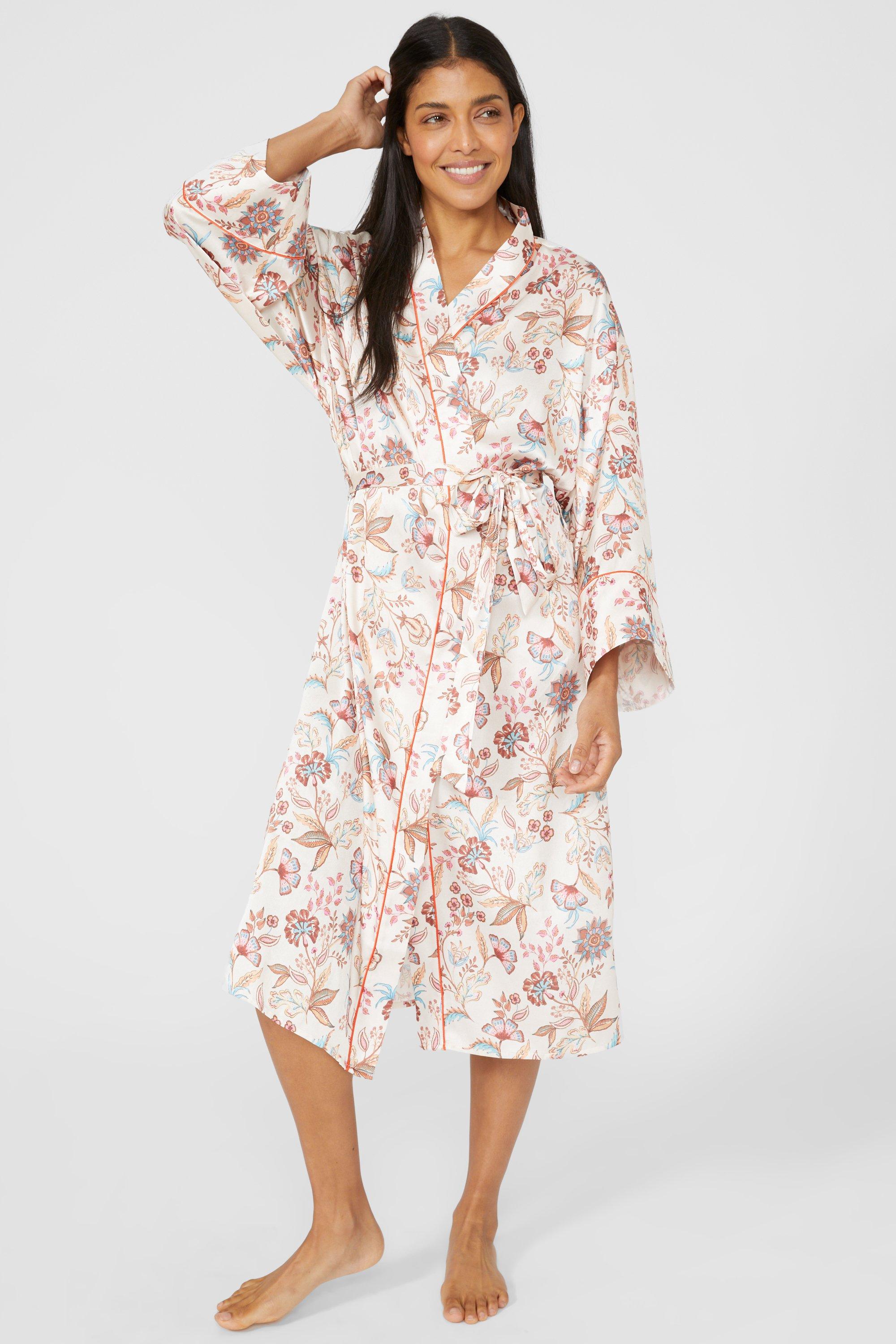 Nightwear | Tiger Lily Print Satin Kimono | Debenhams