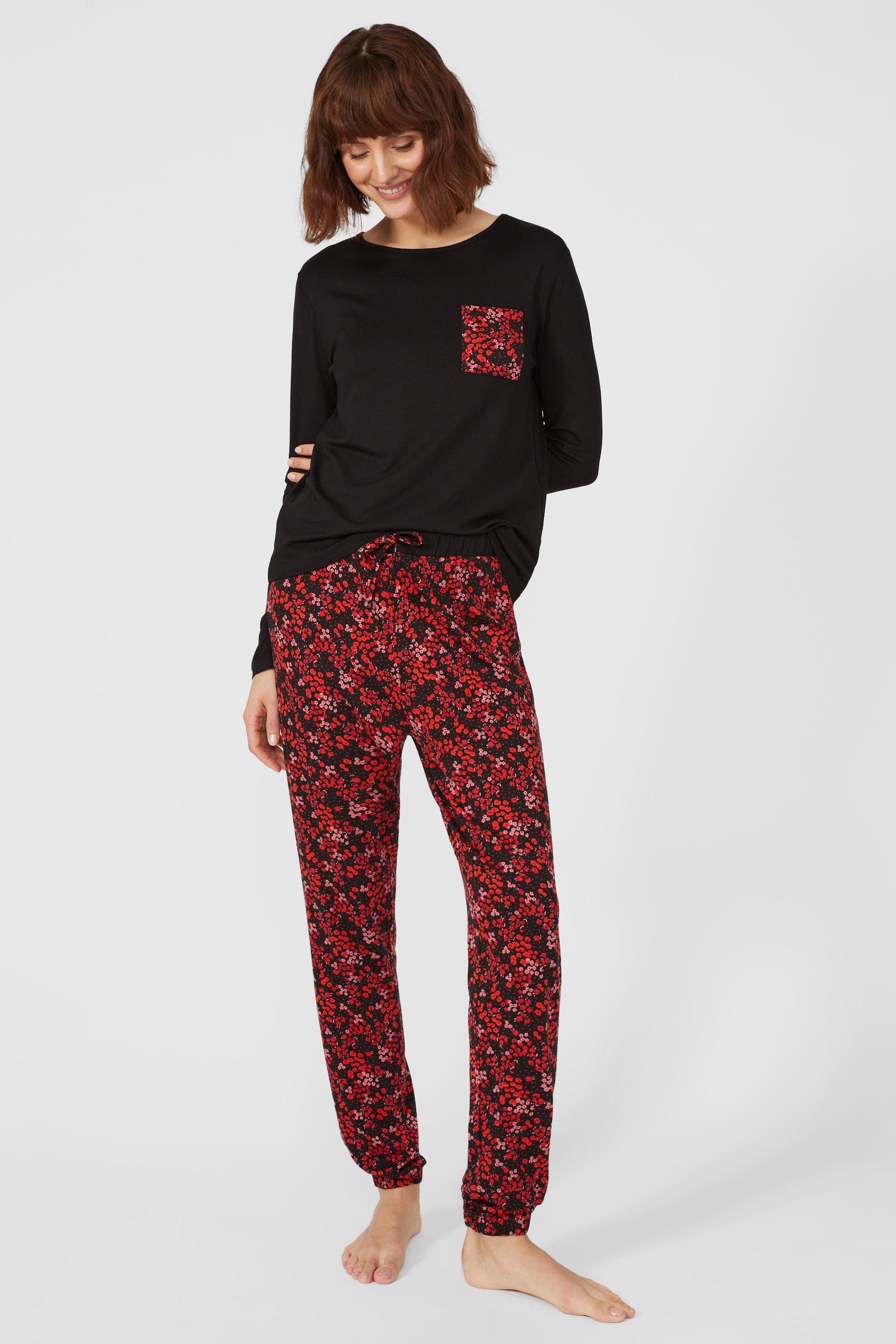 Ditsy Printed Jersey Cuff Pant