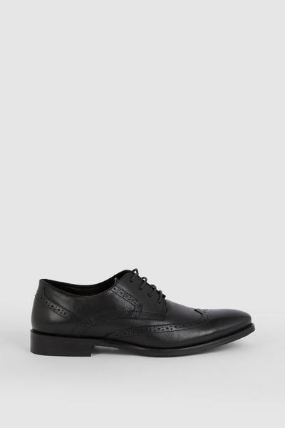 Leather Bourne Wing Tip Lace Up Brogues
