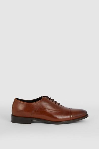 Leather Halls Toe Cap Lace Up Oxford Shoes