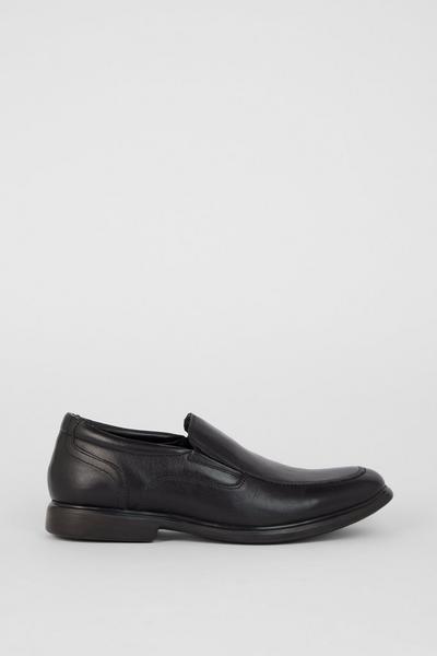 Wide Fit Leather Croft Slip On Comfort Shoes