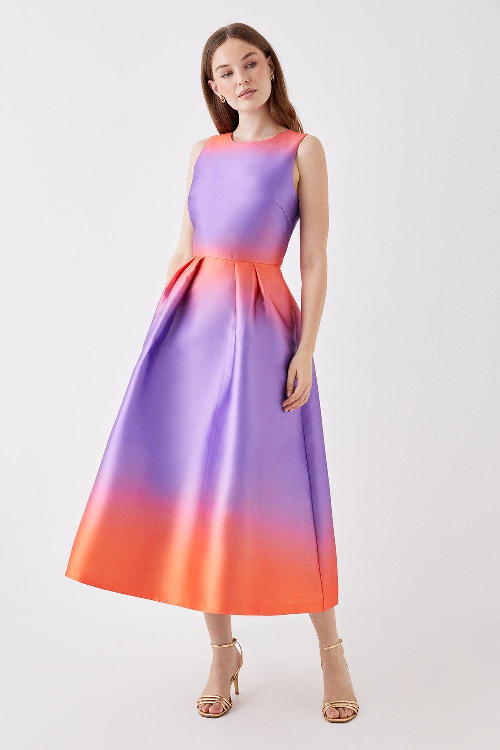 Debut London Ombre Twill Fit And Flare Dress